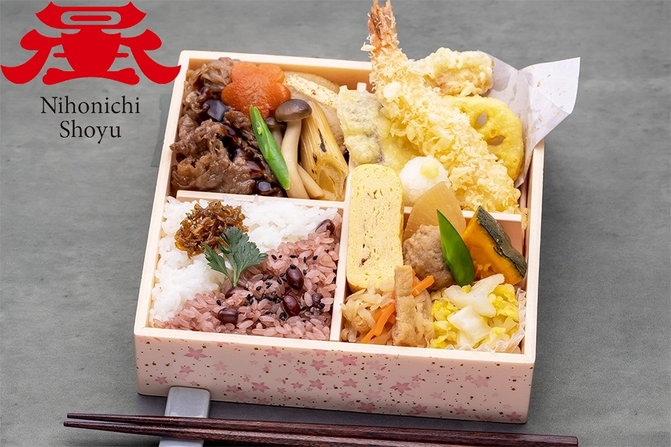 【5月6月特別価格/先行販売】厳選牛すき焼きと天ぷら盛りの紅白膳 〜日本一しょうゆ仕立て〜  (天ぷら神膳本陣)